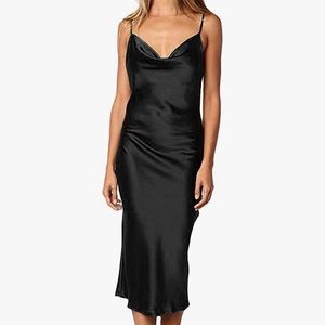 Black satin dress - Amazon - size small